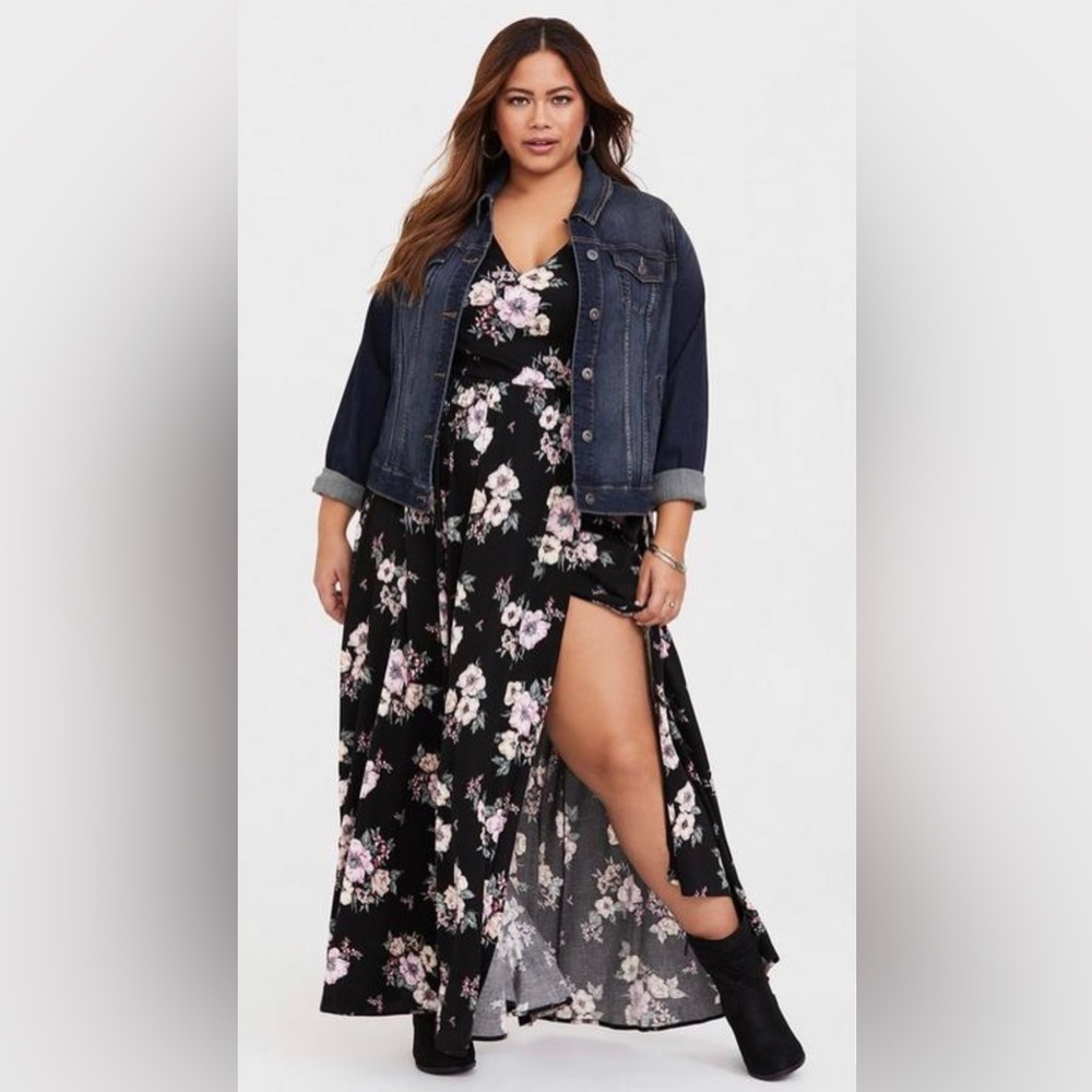 Torrid Black Floral Maxi Dress
